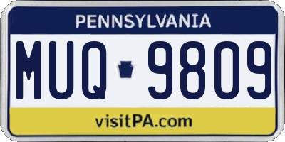 PA license plate MUQ9809
