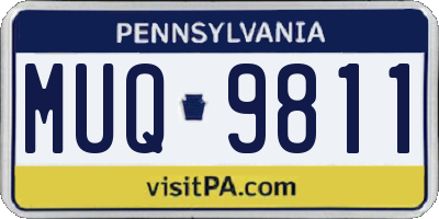 PA license plate MUQ9811