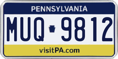 PA license plate MUQ9812