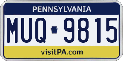 PA license plate MUQ9815