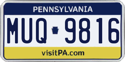 PA license plate MUQ9816