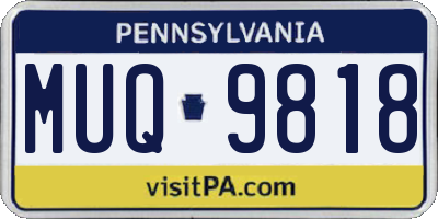 PA license plate MUQ9818