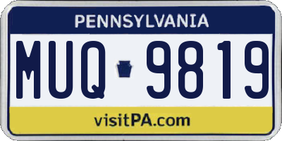 PA license plate MUQ9819