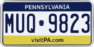 PA license plate MUQ9823
