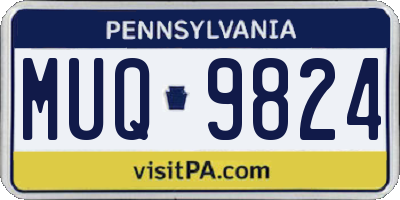 PA license plate MUQ9824