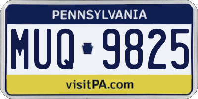 PA license plate MUQ9825