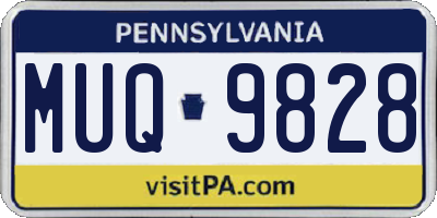 PA license plate MUQ9828