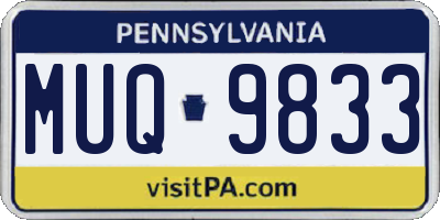 PA license plate MUQ9833