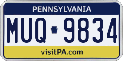PA license plate MUQ9834