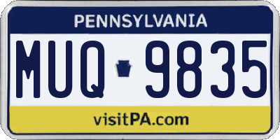 PA license plate MUQ9835