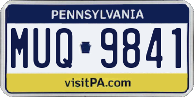 PA license plate MUQ9841