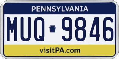 PA license plate MUQ9846