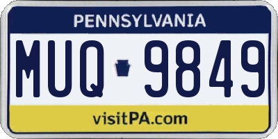 PA license plate MUQ9849