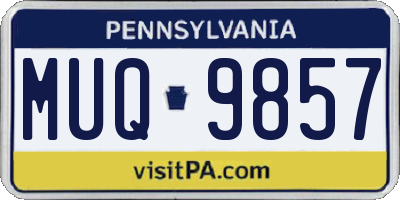 PA license plate MUQ9857