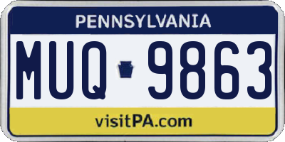 PA license plate MUQ9863