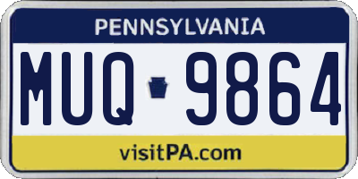 PA license plate MUQ9864