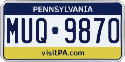 PA license plate MUQ9870