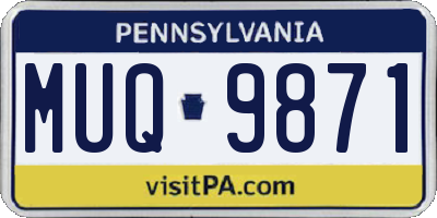 PA license plate MUQ9871