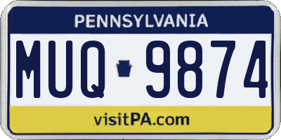 PA license plate MUQ9874