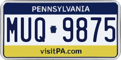PA license plate MUQ9875