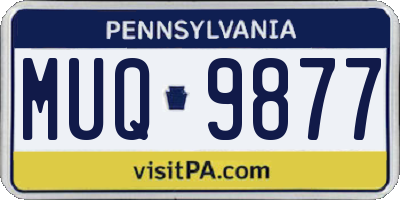 PA license plate MUQ9877
