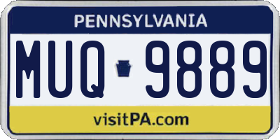 PA license plate MUQ9889