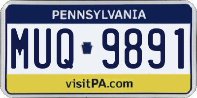 PA license plate MUQ9891