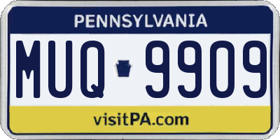 PA license plate MUQ9909
