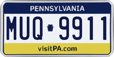 PA license plate MUQ9911