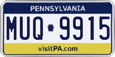 PA license plate MUQ9915