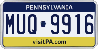 PA license plate MUQ9916