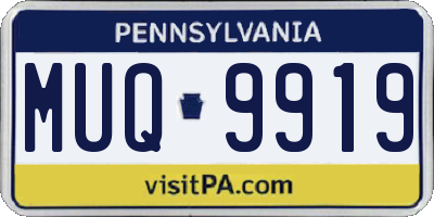 PA license plate MUQ9919