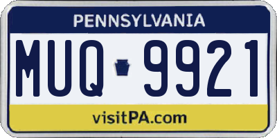 PA license plate MUQ9921