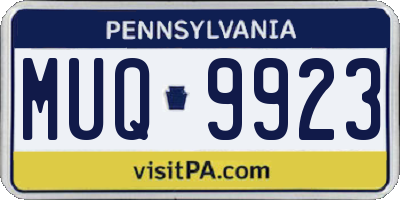PA license plate MUQ9923