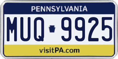 PA license plate MUQ9925