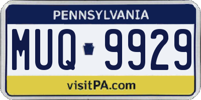 PA license plate MUQ9929