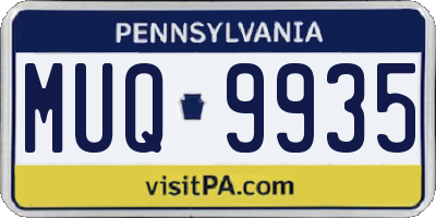 PA license plate MUQ9935