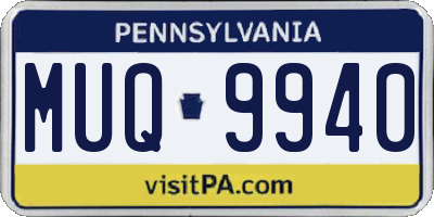 PA license plate MUQ9940