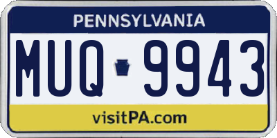 PA license plate MUQ9943