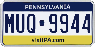 PA license plate MUQ9944