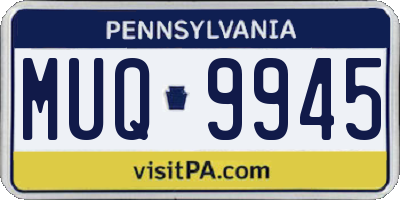 PA license plate MUQ9945