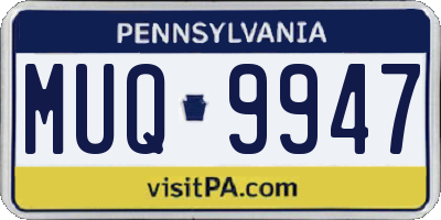 PA license plate MUQ9947