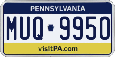 PA license plate MUQ9950