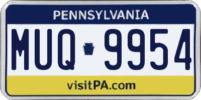 PA license plate MUQ9954