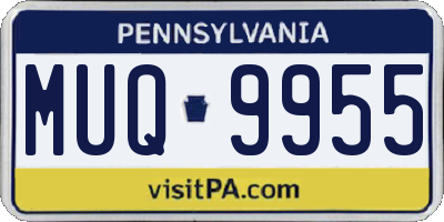 PA license plate MUQ9955