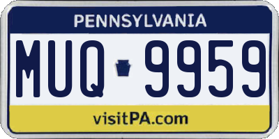 PA license plate MUQ9959