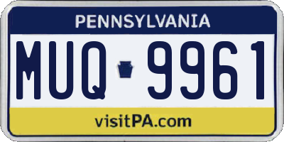 PA license plate MUQ9961