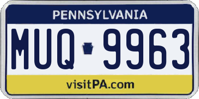 PA license plate MUQ9963