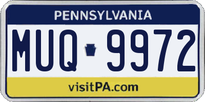 PA license plate MUQ9972