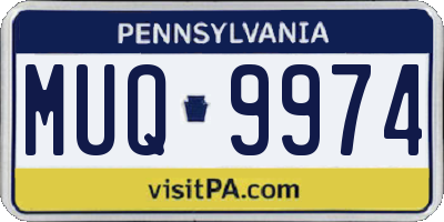 PA license plate MUQ9974